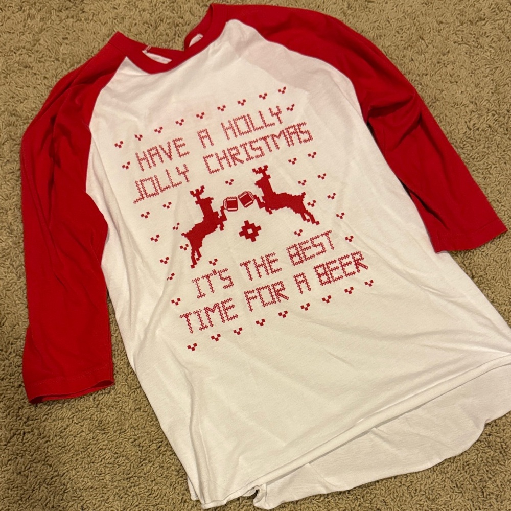 American Apparel Red and White Christmas Shirt